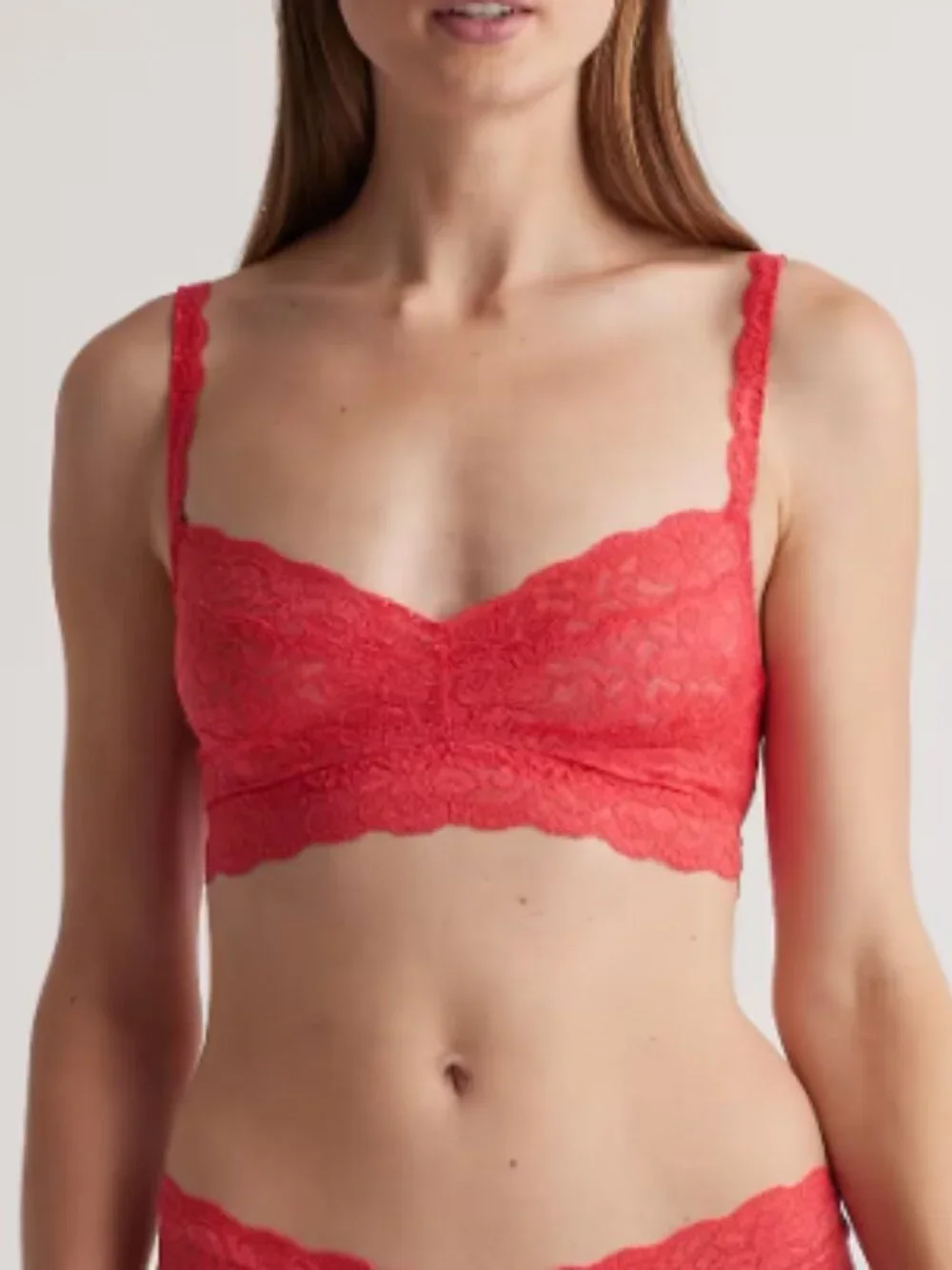 Quince Stretch Lace Sweetheart Bralette (2-pack) Black/Ruby M